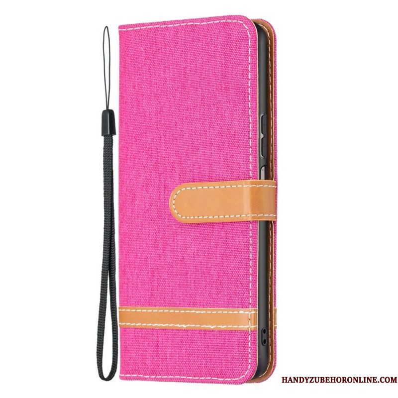 Folio-hoesje voor Samsung Galaxy M23 5G Stof Met Riem