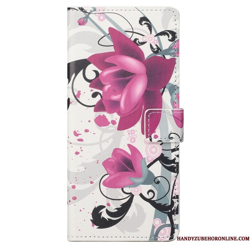 Folio-hoesje voor Samsung Galaxy M23 5G Tropische Bloemen