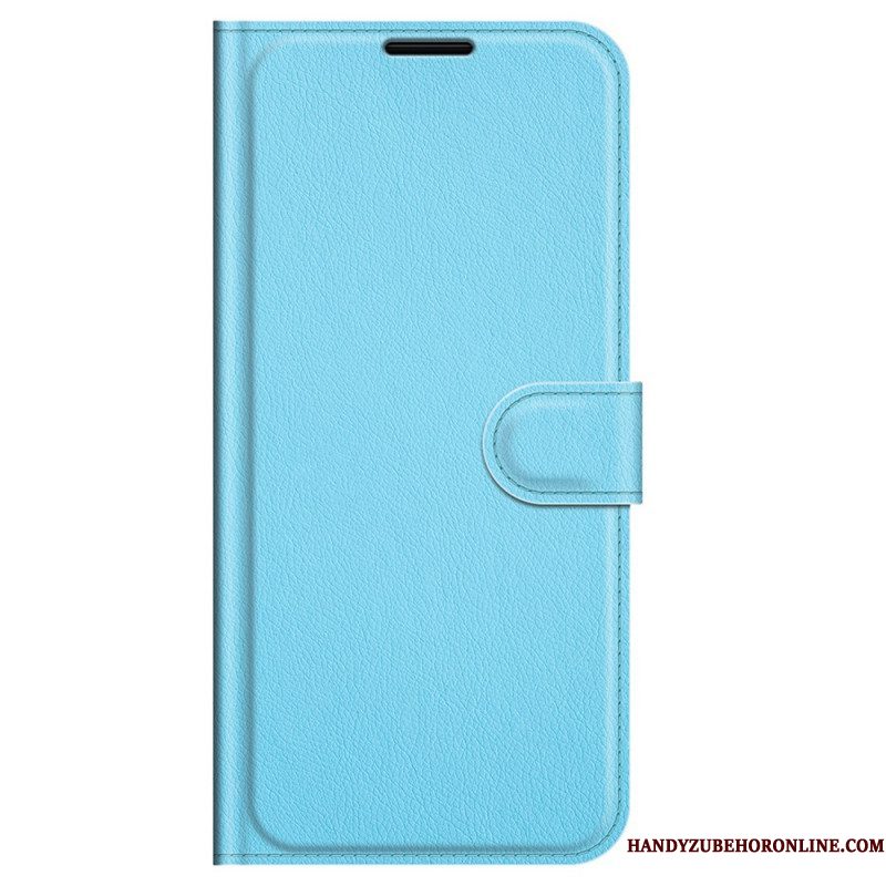 Folio-hoesje voor Samsung Galaxy M32 Klassiek Litchi-leereffect