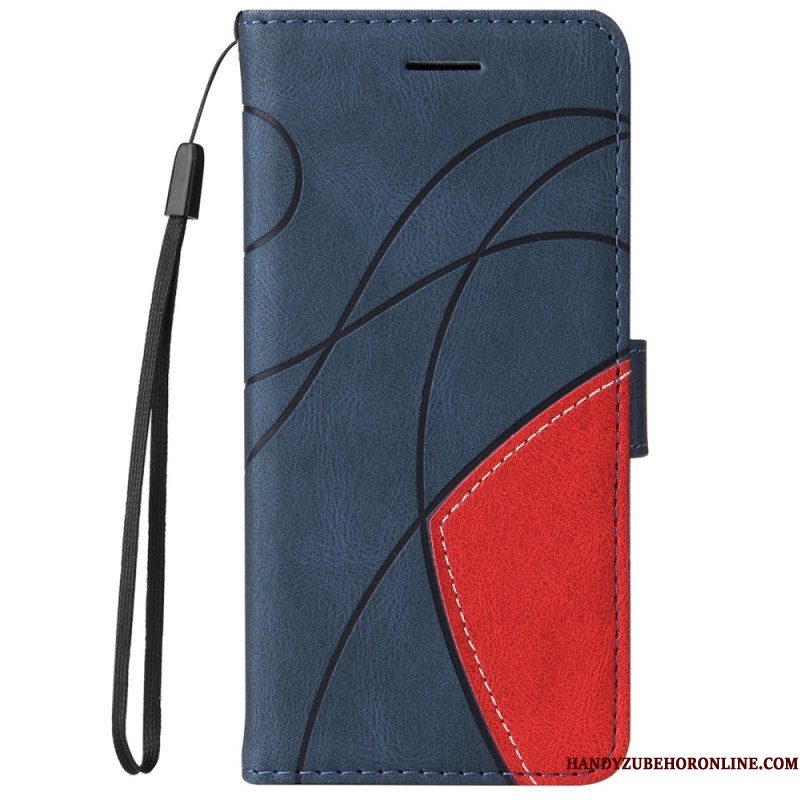 Folio-hoesje voor Samsung Galaxy M52 5G Met Ketting Lanyard Inkt Lijn