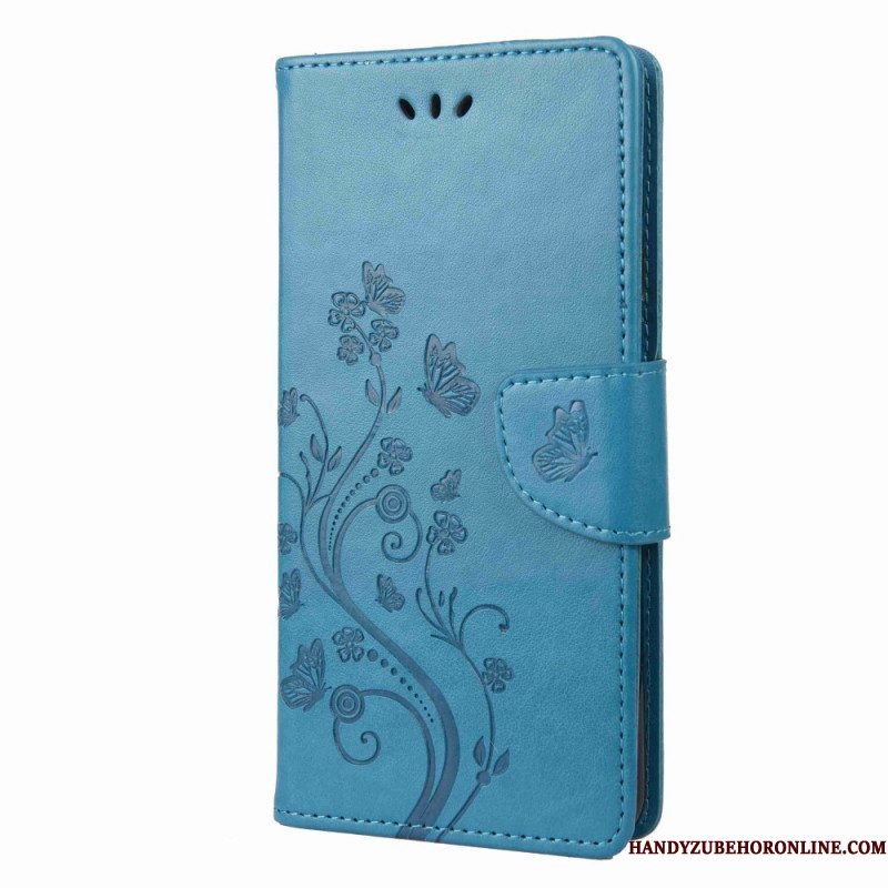 Folio-hoesje voor Samsung Galaxy M53 5G Met Ketting Riem Bloemen