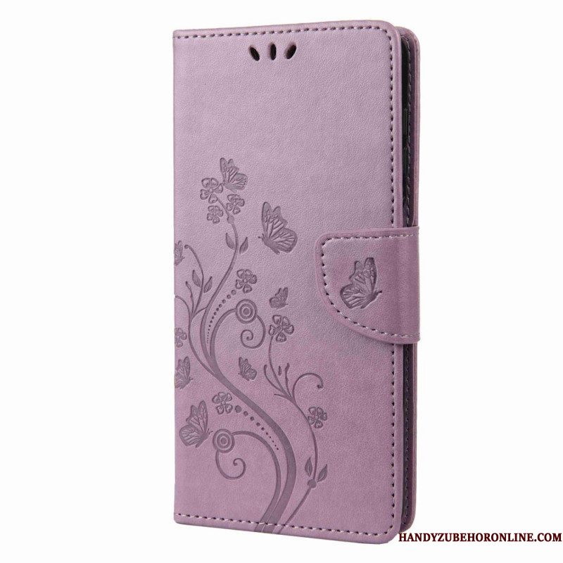 Folio-hoesje voor Samsung Galaxy M53 5G Met Ketting Riem Bloemen