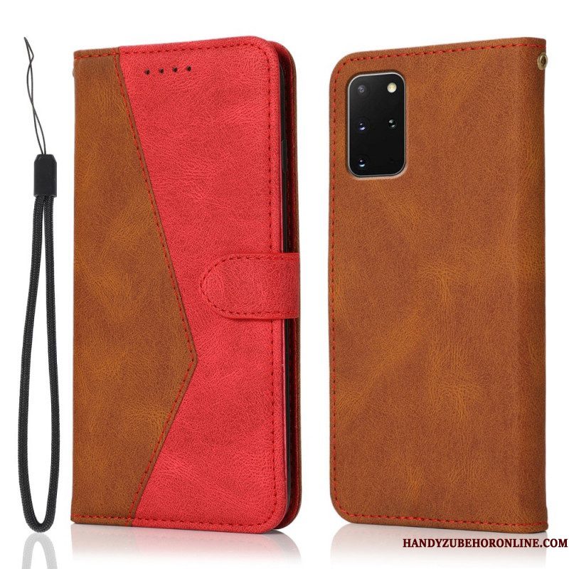 Folio-hoesje voor Samsung Galaxy S20 Plus / S20 Plus 5G Tweekleurig Driehoekig Imitatieleer