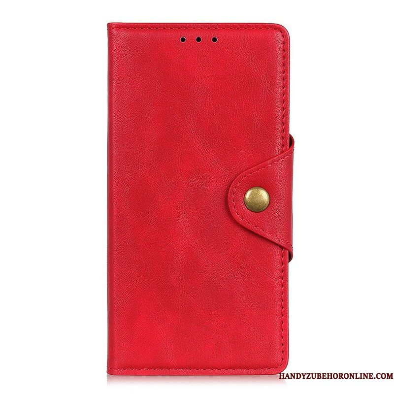 Folio-hoesje voor Samsung Galaxy S21 5G Vintage Knop Van Imitatieleer