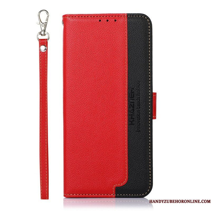 Folio-hoesje voor Samsung Galaxy S21 FE Lychee-stijl Rfid Khazneh