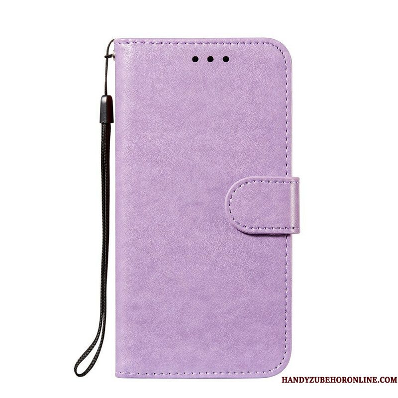 Folio-hoesje voor Samsung Galaxy S21 FE Met Ketting Effen Kleur Serie Strappy