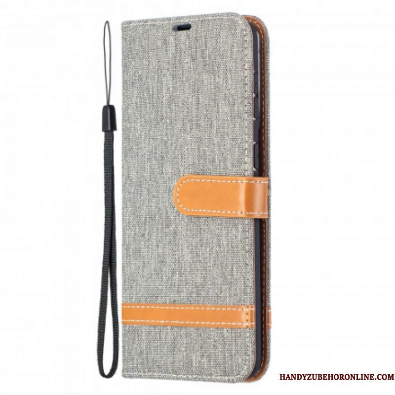 Folio-hoesje voor Samsung Galaxy S21 Plus 5G Met Ketting Band Van Stof En Leereffect