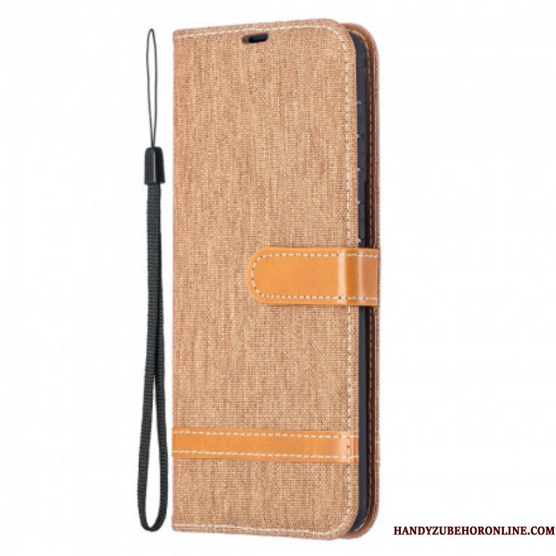 Folio-hoesje voor Samsung Galaxy S21 Plus 5G Met Ketting Band Van Stof En Leereffect