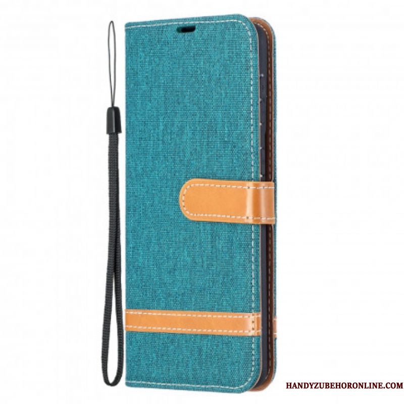 Folio-hoesje voor Samsung Galaxy S21 Plus 5G Met Ketting Band Van Stof En Leereffect