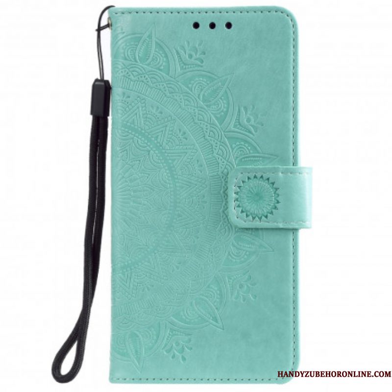 Folio-hoesje voor Samsung Galaxy S21 Ultra 5G Zon Mandala