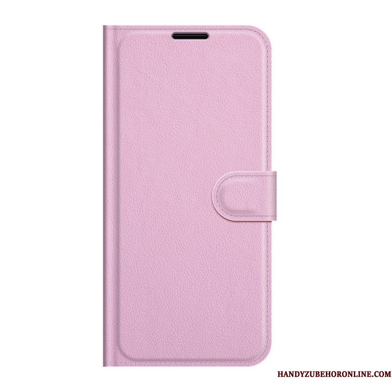 Folio-hoesje voor Samsung Galaxy S22 Plus 5G Klassiek Litchi-leereffect