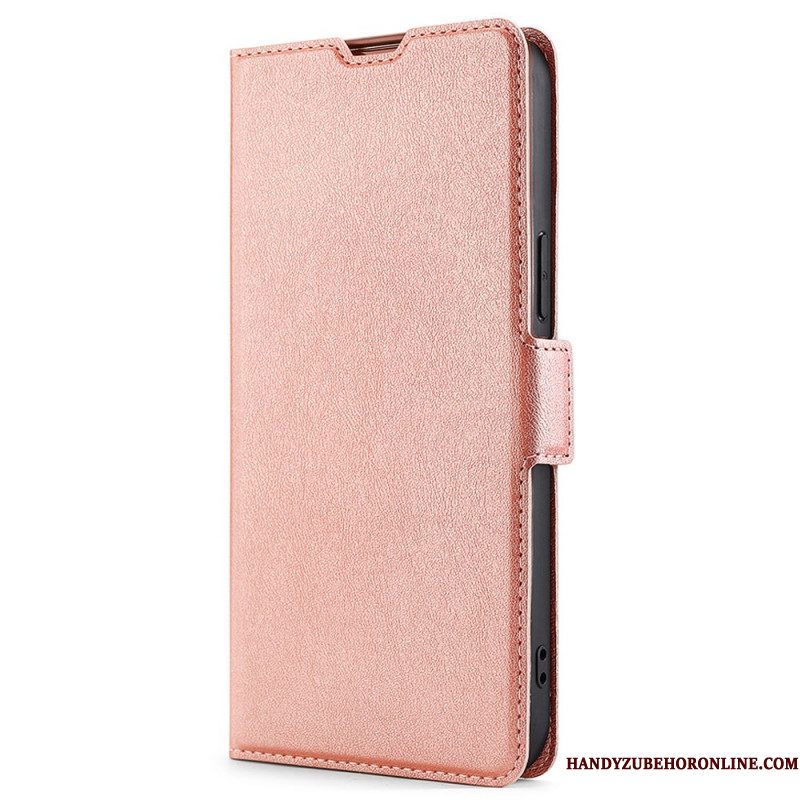 Folio-hoesje voor Samsung Galaxy S22 Plus 5G Ultrafijne Lederen Stijl