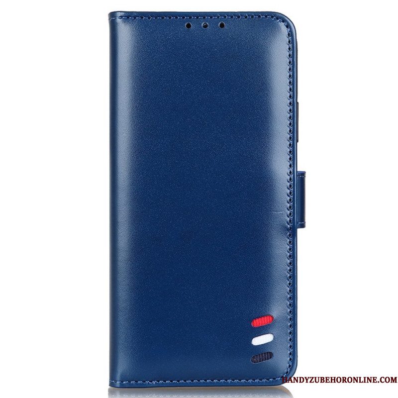 Folio-hoesje voor Samsung Galaxy S22 Ultra 5G Driekleurig Leereffect