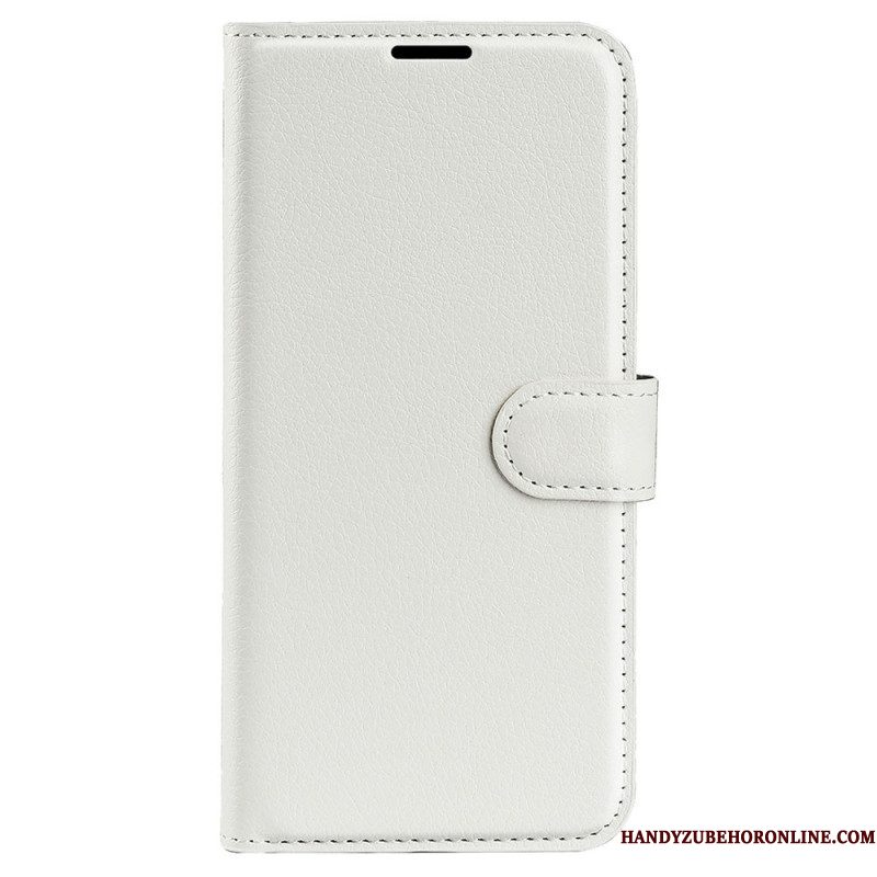 Folio-hoesje voor Samsung Galaxy S23 5G Klassiek Litchi-leereffect