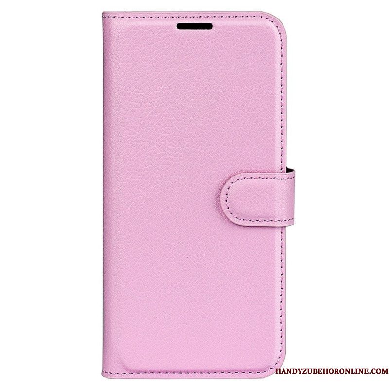 Folio-hoesje voor Samsung Galaxy S23 5G Klassiek Litchi-leereffect