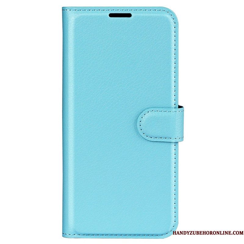 Folio-hoesje voor Samsung Galaxy S23 5G Klassiek Litchi-leereffect