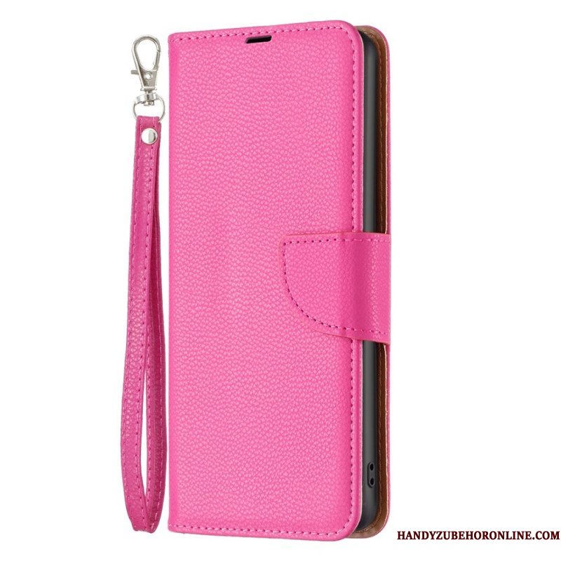 Folio-hoesje voor Samsung Galaxy S23 5G Lychee Schuine Sluiting