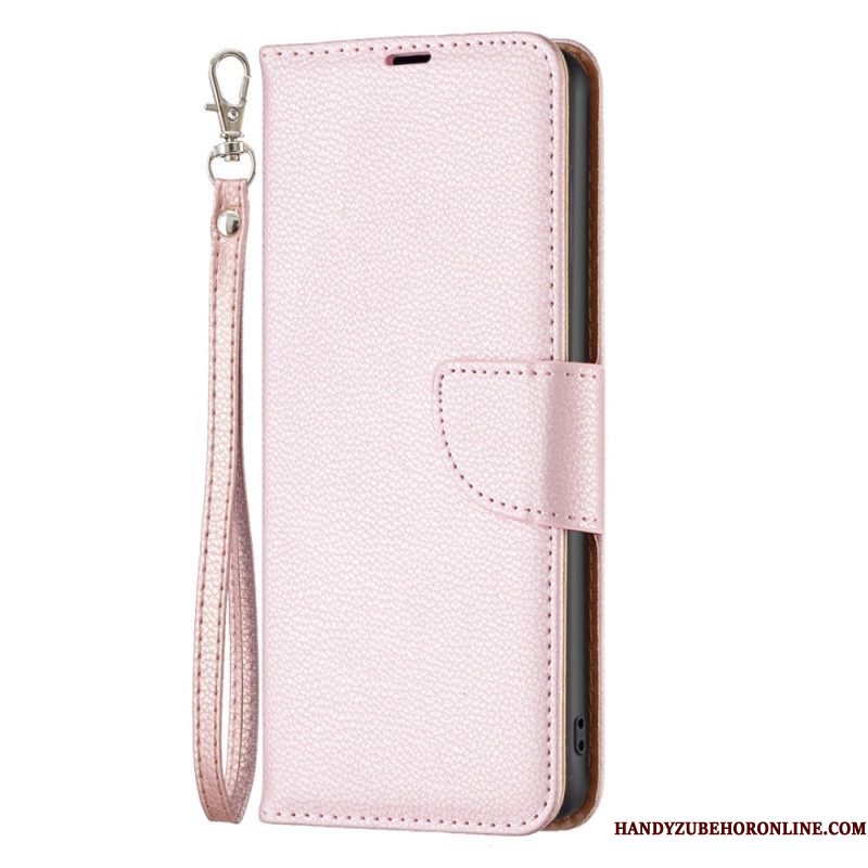 Folio-hoesje voor Samsung Galaxy S23 5G Lychee Schuine Sluiting