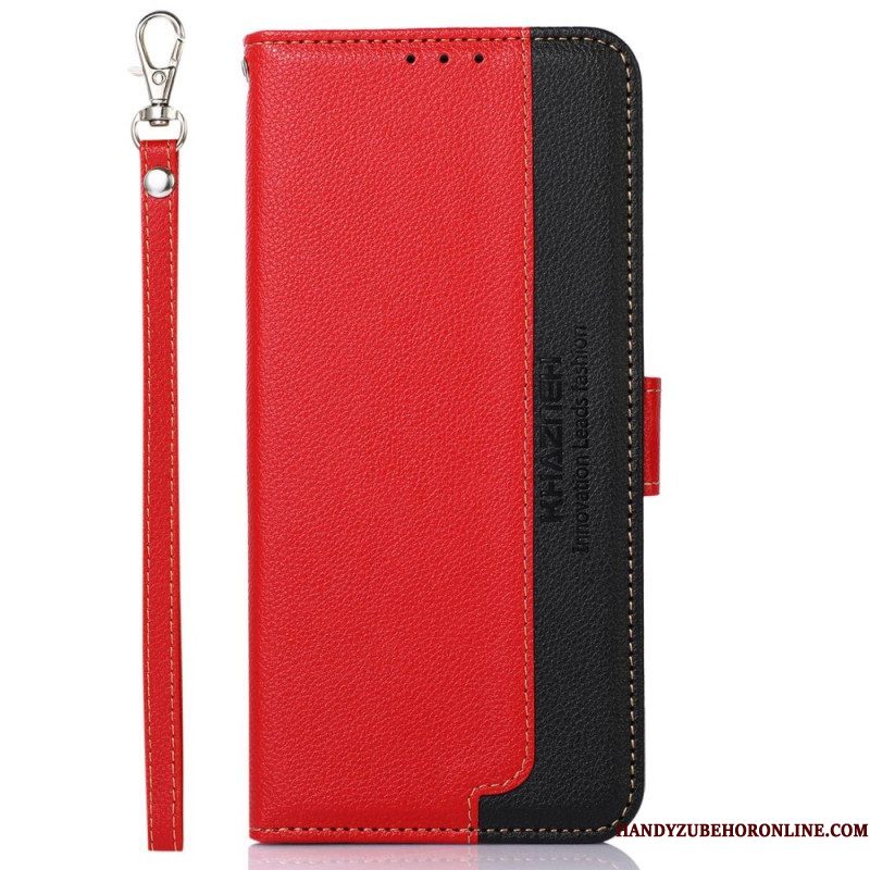 Folio-hoesje voor Samsung Galaxy S23 5G Lychee-stijl Rfid Khazneh