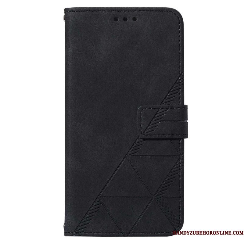 Folio-hoesje voor Samsung Galaxy S23 5G Met Ketting Riem Driehoeken