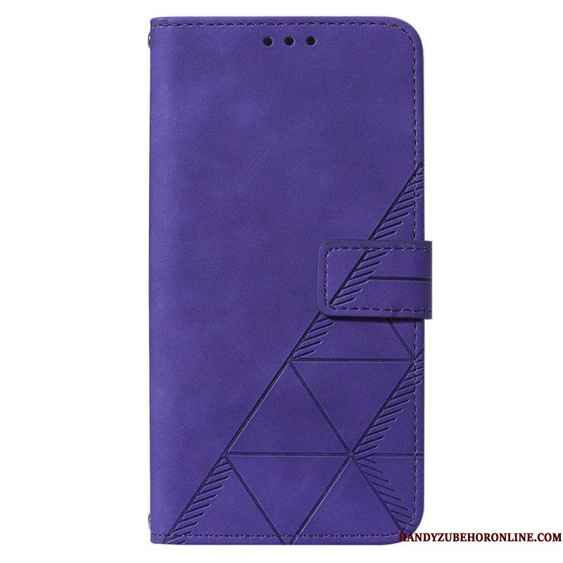 Folio-hoesje voor Samsung Galaxy S23 5G Met Ketting Riem Driehoeken