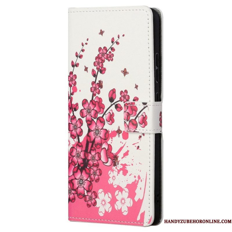 Folio-hoesje voor Samsung Galaxy S23 5G Tropische Bloemen