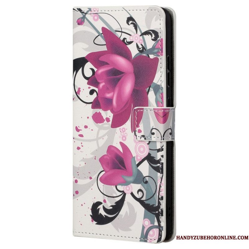 Folio-hoesje voor Samsung Galaxy S23 5G Tropische Bloemen