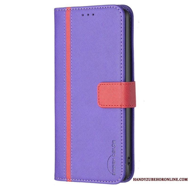 Folio-hoesje voor Samsung Galaxy S23 5G Tweekleurige Binfen-kleur