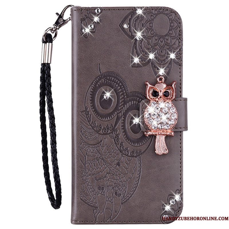 Folio-hoesje voor Samsung Galaxy S23 5G Uil Mandala En Charme