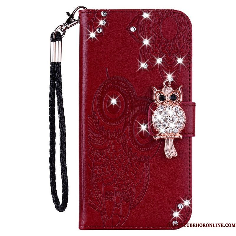 Folio-hoesje voor Samsung Galaxy S23 5G Uil Mandala En Charme