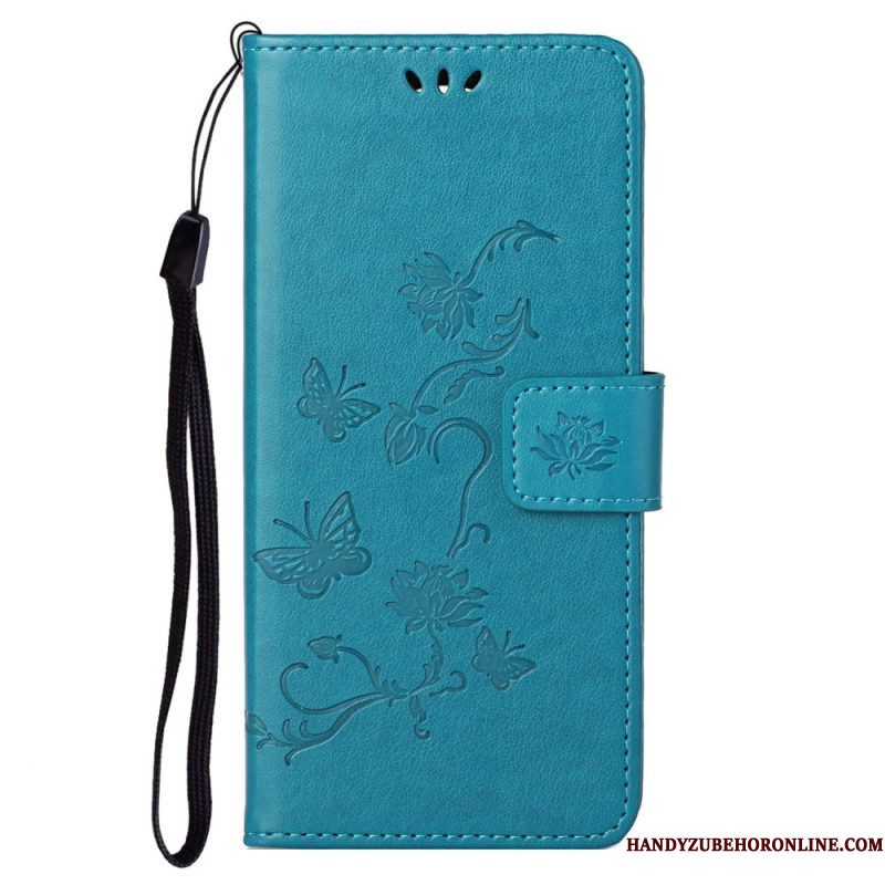 Folio-hoesje voor Samsung Galaxy S23 5G Vlinders En Bloemen