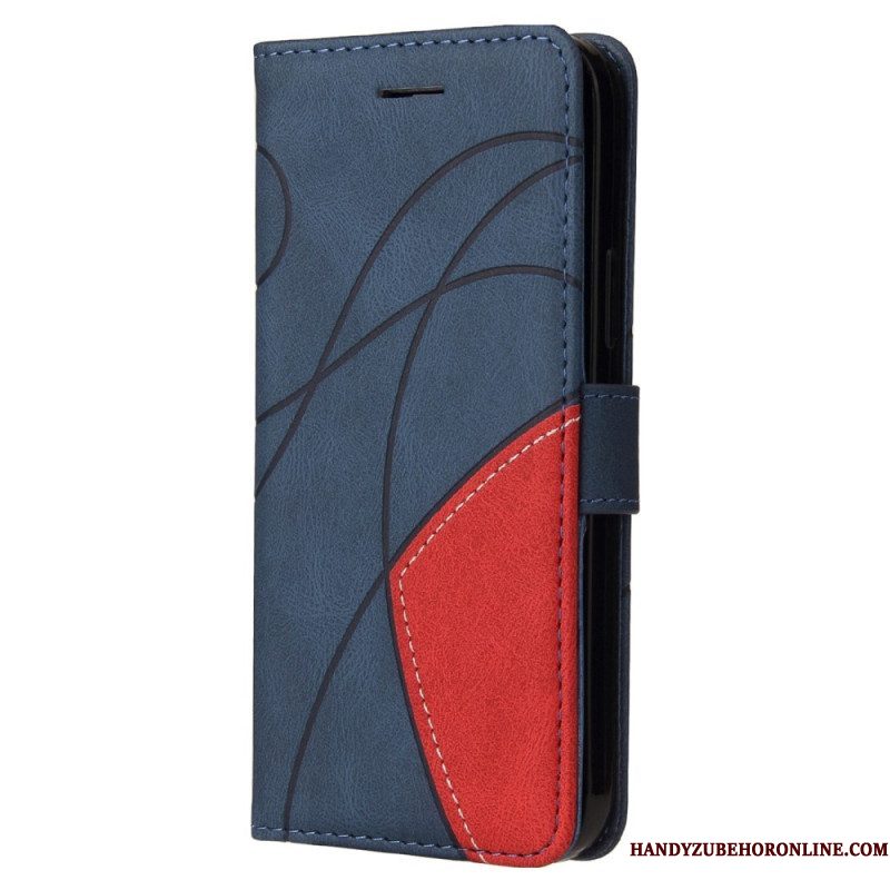 Folio-hoesje voor Samsung Galaxy S23 Plus 5G Met Ketting Tweekleurige Riem