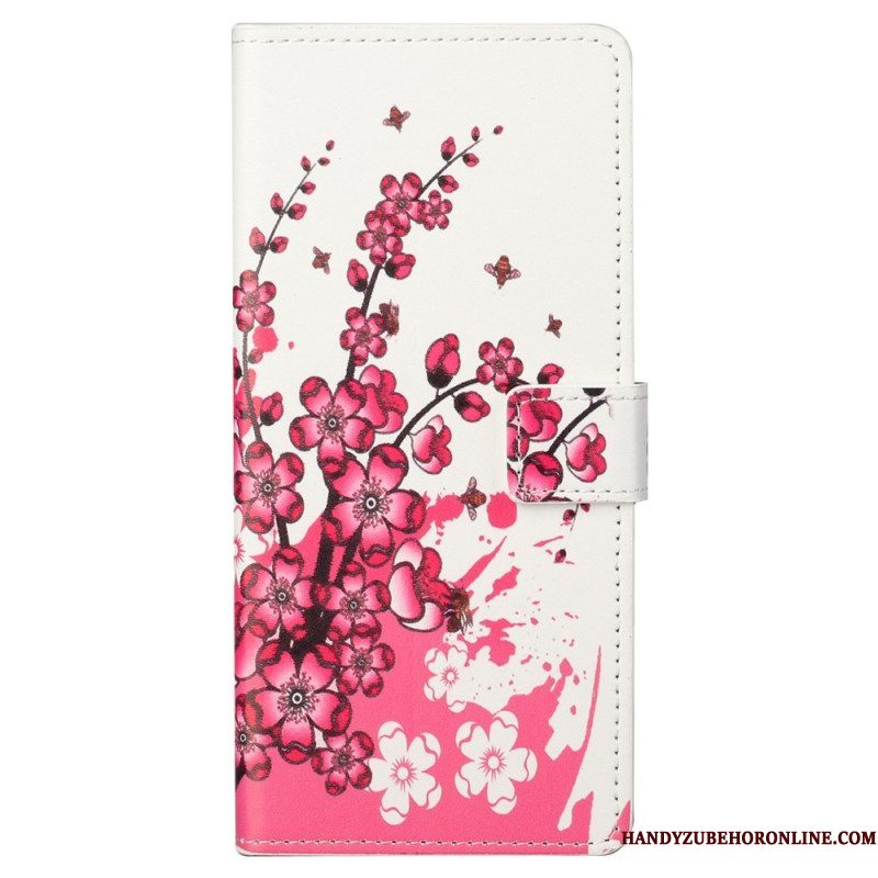 Folio-hoesje voor Samsung Galaxy S23 Plus 5G Tropische Bloemen