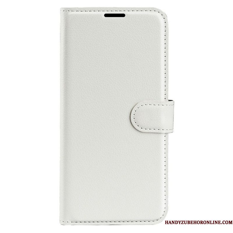 Folio-hoesje voor Samsung Galaxy S23 Ultra 5G Klassiek Litchi-leereffect