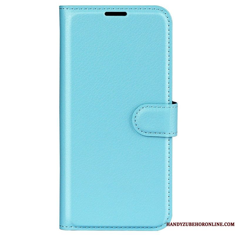 Folio-hoesje voor Samsung Galaxy S23 Ultra 5G Klassiek Litchi-leereffect