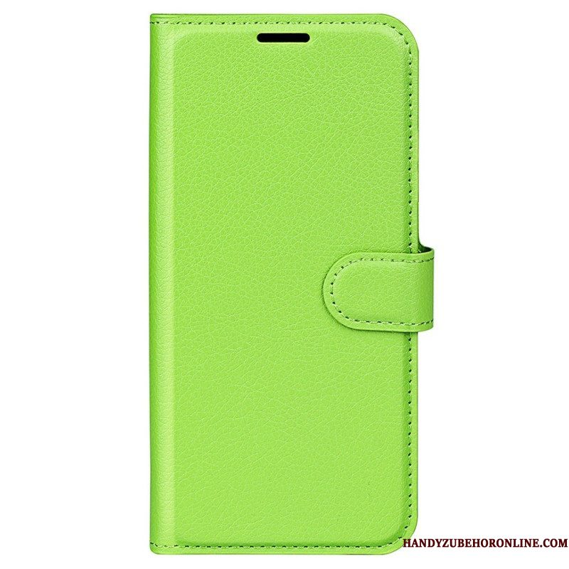 Folio-hoesje voor Samsung Galaxy S23 Ultra 5G Klassiek Litchi-leereffect