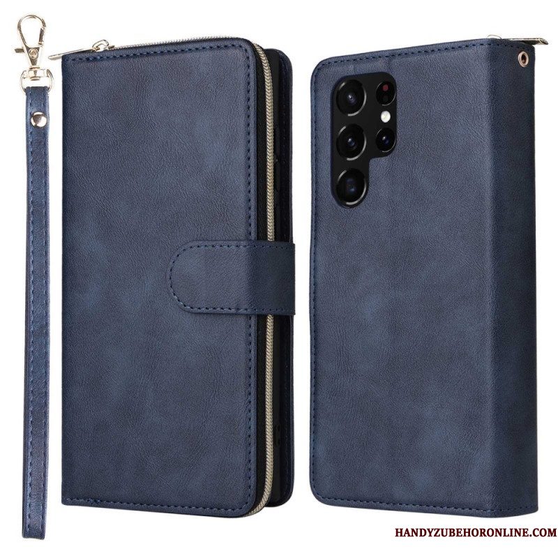Folio-hoesje voor Samsung Galaxy S23 Ultra 5G Portemonnee 9 Kaarthouders