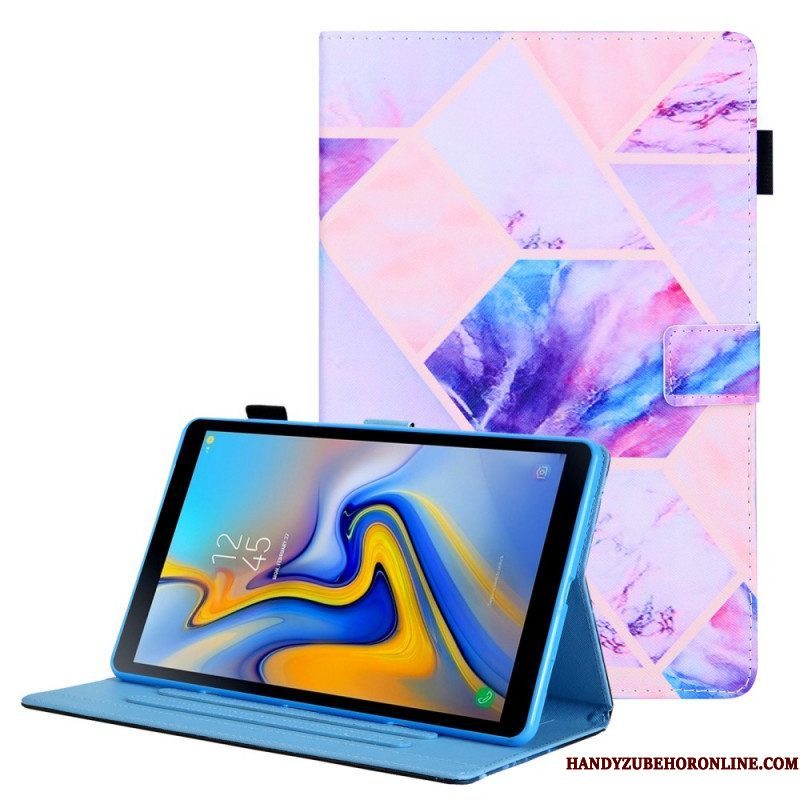 Folio-hoesje voor Samsung Galaxy Tab A8 (2021) Ontwerp Met Marmeren Geometrie