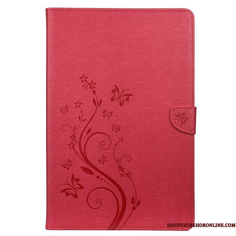 Folio-hoesje voor Samsung Galaxy Tab S8 Plus / Tab S7 Plus Bloemen Vlinders