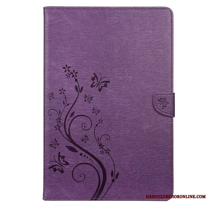 Folio-hoesje voor Samsung Galaxy Tab S8 Plus / Tab S7 Plus Bloemen Vlinders