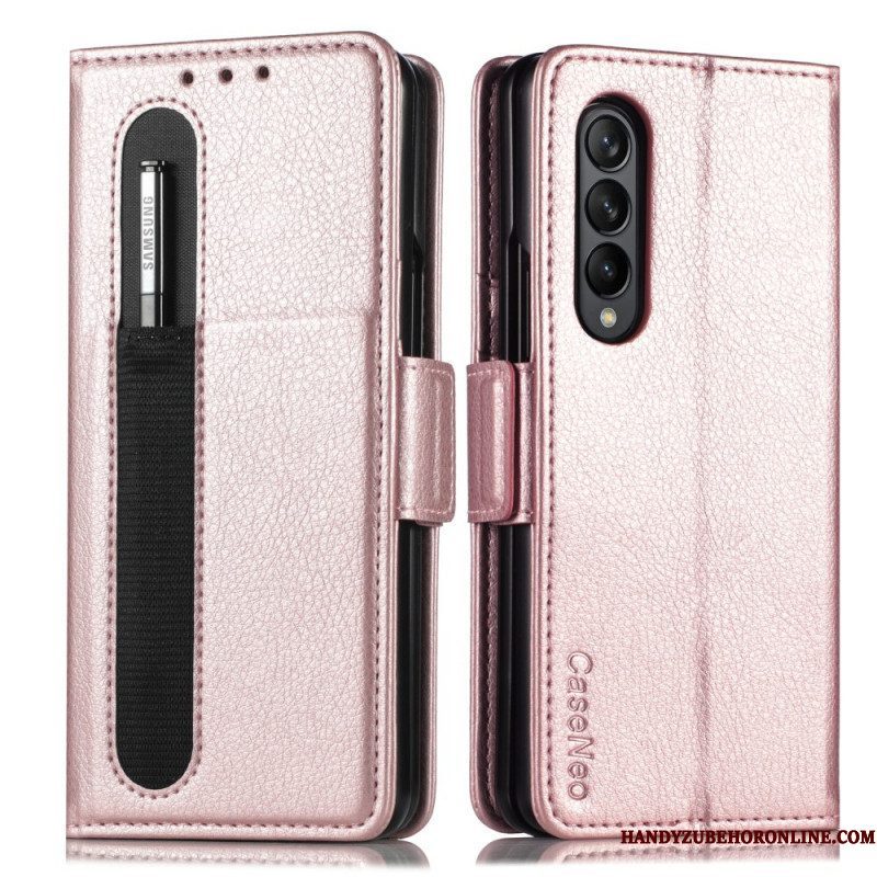 Folio-hoesje voor Samsung Galaxy Z Fold 3 5G Caseneo Leereffect