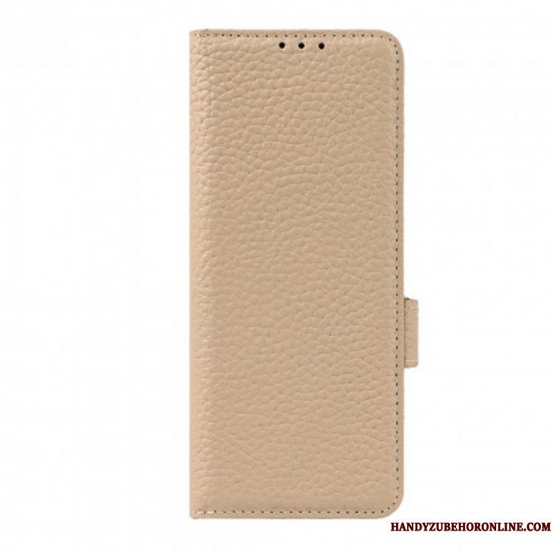 Folio-hoesje voor Samsung Galaxy Z Fold 3 5G Echt Litchi-leer