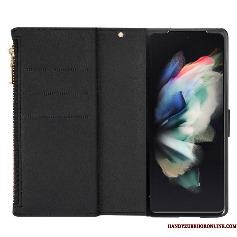 Folio-hoesje voor Samsung Galaxy Z Fold 4 Ultra Lovertjes Met Riem