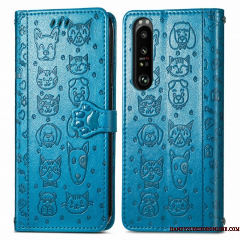 Folio-hoesje voor Sony Xperia 1 III Geanimeerde Dieren