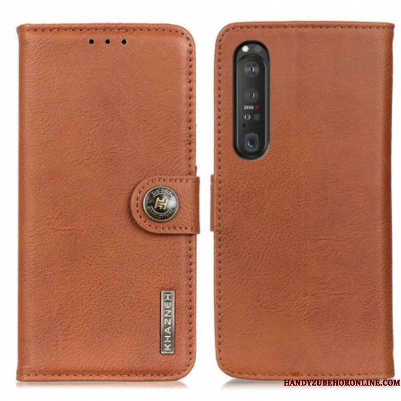 Folio-hoesje voor Sony Xperia 1 III Imitatieleer Khazneh