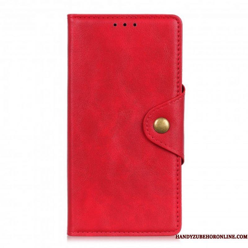 Folio-hoesje voor Sony Xperia 1 III Vintage Knop Van Imitatieleer