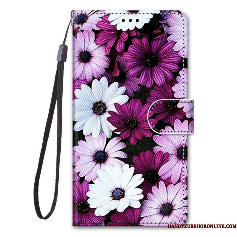 Folio-hoesje voor Sony Xperia 1 IV Bloemen Met Riem