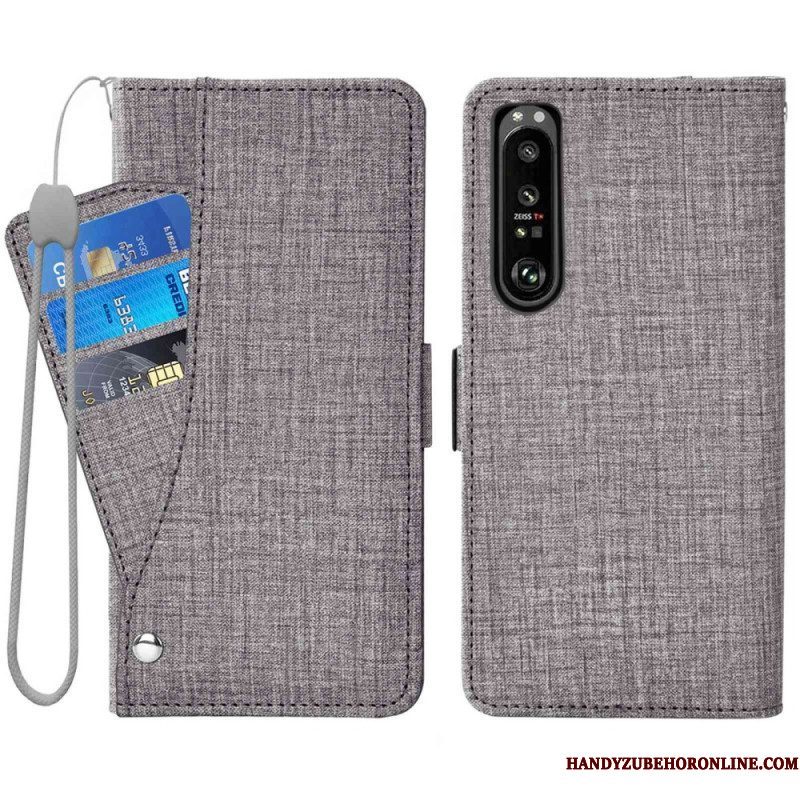 Folio-hoesje voor Sony Xperia 1 IV Jeans Met Roterende Kaarthouder