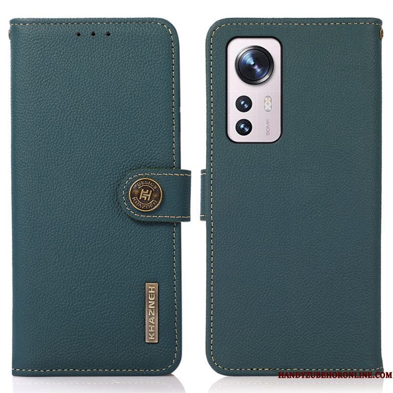 Folio-hoesje voor Xiaomi 12 / 12X Khazneh Rfid Echt Leer