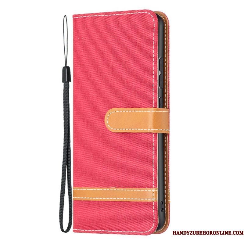 Folio-hoesje voor Xiaomi 12 / 12X Met Ketting Band Van Stof En Leereffect